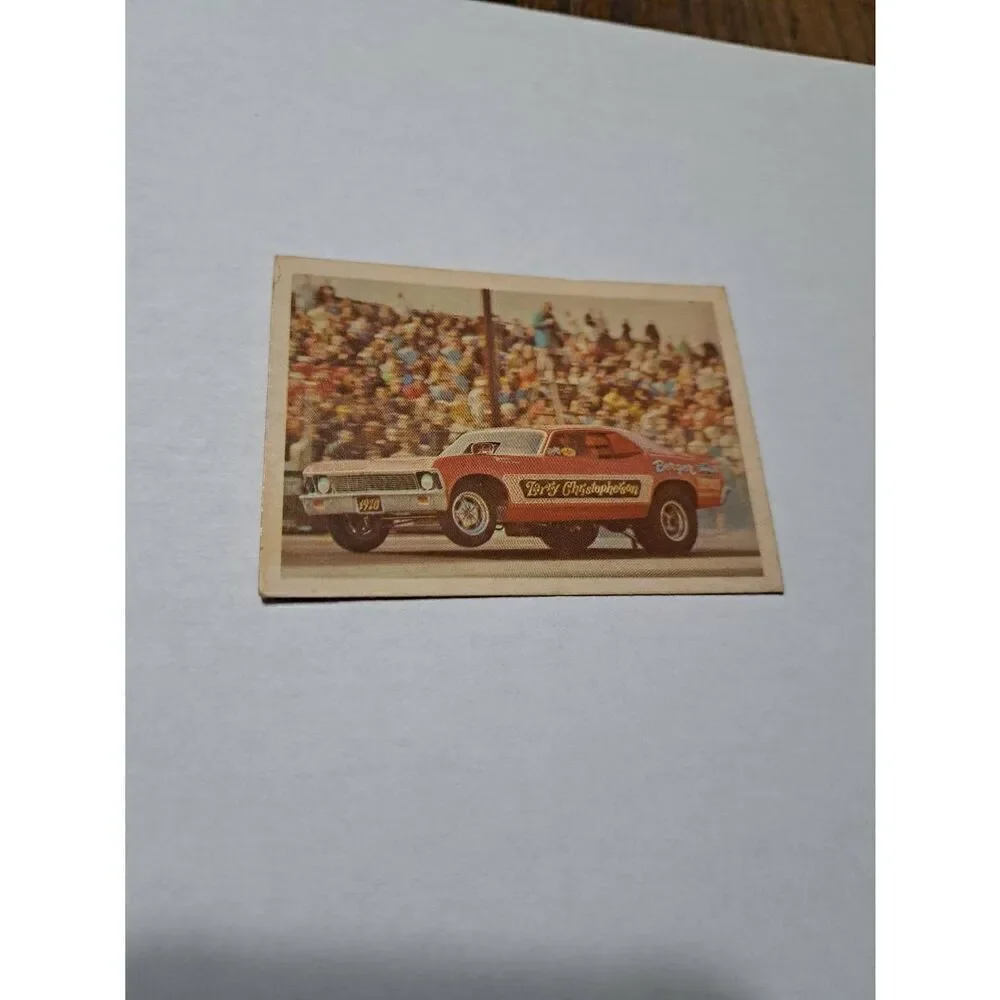 Vintage 1971 Fleer Larry Christopherson Funny Car #42 Drag Champs Trading Card